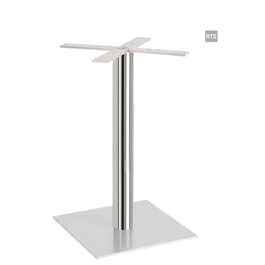 Aceray PIAZZA-DR dining height round table pole and base with stainless steel pole