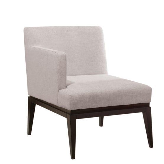 Aceray 783 one-arm lounge armchair with beech wood frame and upholstered seat and back