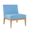 Aceray 783 armless lounge armchair with beech wood frame and upholstered seat and back