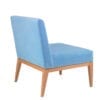 Back view of Aceray 783 armless lounge armchair with beech wood frame and upholstered seat and back