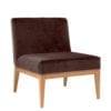 Aceray 783 armless lounge armchair with beech wood frame and upholstered seat and back