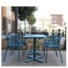 Aceray Lido-3 armchair and Lido-8 table in smoke-blue matte finish on outside patio