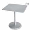 Aceray 810 outdoor steel pedastal table with square table top in aluminum finish