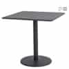 Aceray 810 outdoor steel pedestal table with square table top in black finish