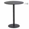 Aceray 909 outdoor steel, 20-inch round, high-top table with round table top in black finish