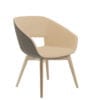 Aceray Ampio-3YW armchair with open back and four wood leg base