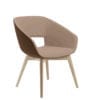 Aceray Ampio-3YW armchair with open back and four wood leg base