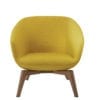 Aceary Ampio-7SLED lounge armchair with wood leg base. front view