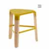 Aceray Sopra-1 backless low stool with tripod base and yellow seat and stretcher