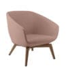 Aceary Ampio-7SLED lounge armchair with wood leg base profile view pink