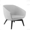 Aceary Ampio-7SLED lounge armchair with wood leg base profile view white