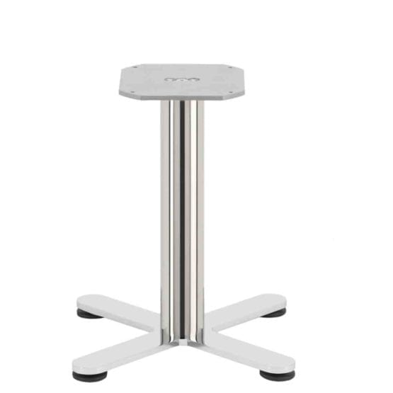 Aceray Strato-L low table base in polished stainless steel