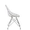 Aceray Nova-M side chair with metal legs and translucent clear seat profile view