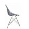 Aceray Nova-M side chair with metal legs and translucent smoke seat profile view