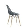 Aceray Nova-W side chair with wood legs and translucent smoke seat back view