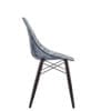 Aceray Nova-W side chair with wood legs and translucent smoke seat profile view