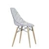 Aceray Nova-W side chair with wood legs and translucent clear seat