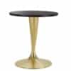 Aceray Faro-D dining height table base in brushed brass and top