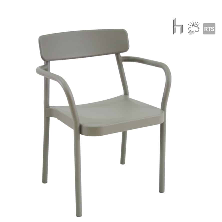 Aceray Astro-3 stacking armchair in grey