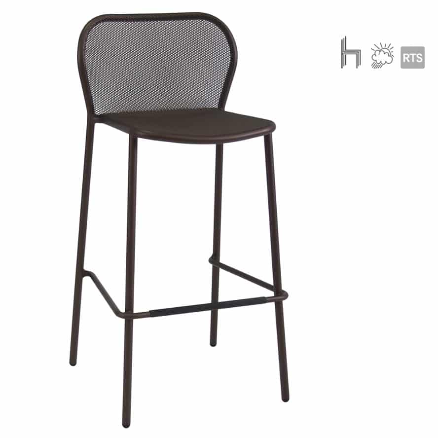 The Aceray Lido-5 indoor/outdoor stacking barstool in black