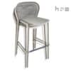 Four stacked Aceray Lido-5 indoor/outdoor stacking barstool stacks up to four chairs high