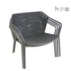 Stack of four Aceray LIdo-7 indoor/outdoor stacking lounge chairs