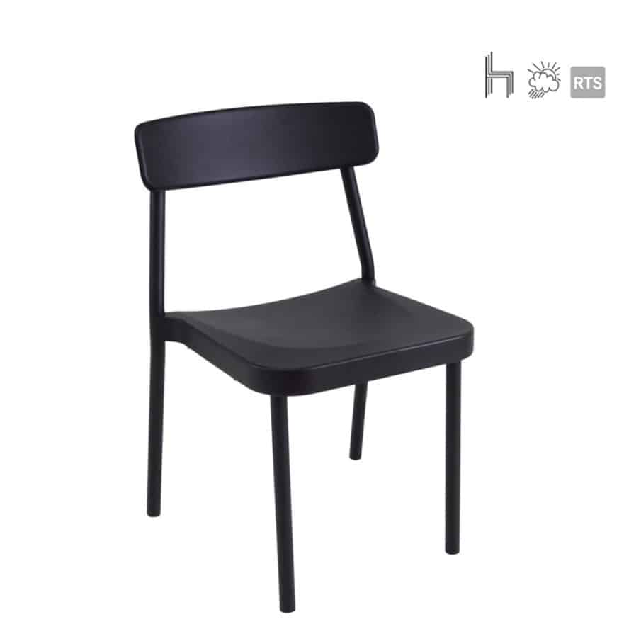 Aceray Astro-1 stacking side chair in black