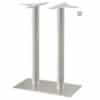 Aceray CAMPO-BR2 two round pole bar height table base with brushed stainless finish