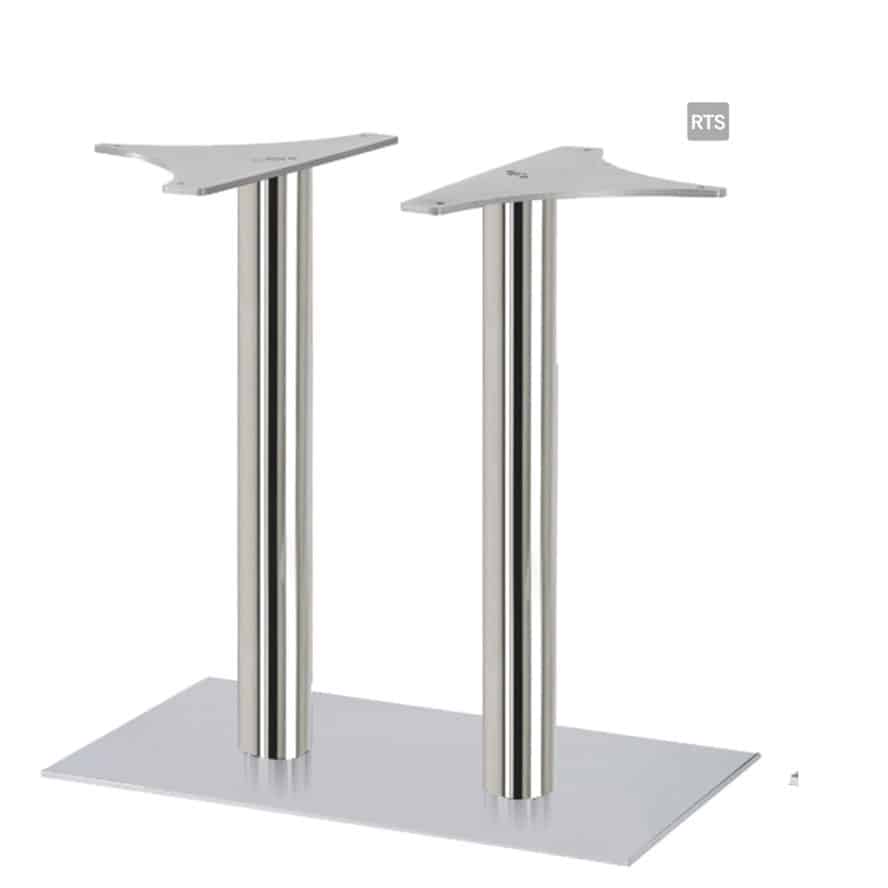 Aceray CAMPO-DR2 two round pole dining height table base with brushed stainless steel