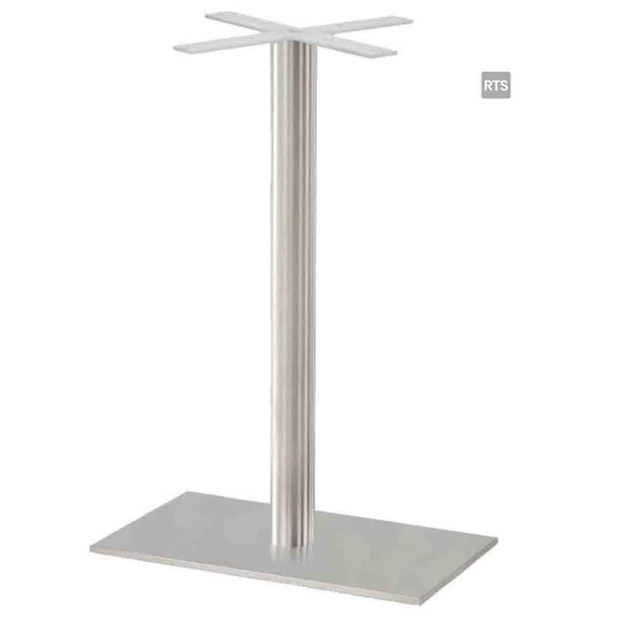 Aceray CAMPO-BR1 one round pole bar height table base with brushed stainless finish