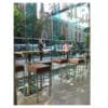 Aceray Piazza square bar table base and #546XL barstool in in New York City quick service restaurant