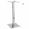 Aceray PIAZZA-BQ bar height square table pole and base with brushed stainless steel pole