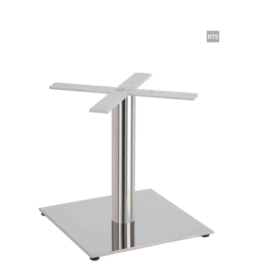 Aceray PIAZZA-LR low height round table pole and base with stainless steel finish